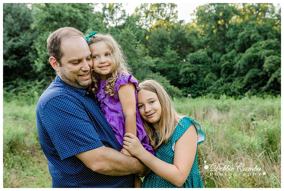 Successful Family Photo Session of Dad and daughters in Mountainside, NJ
