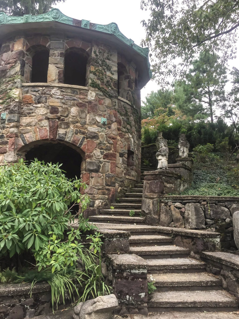 stone steps at Greenwood Gardens in Summit -  things to do with kids in New Jersey in spring