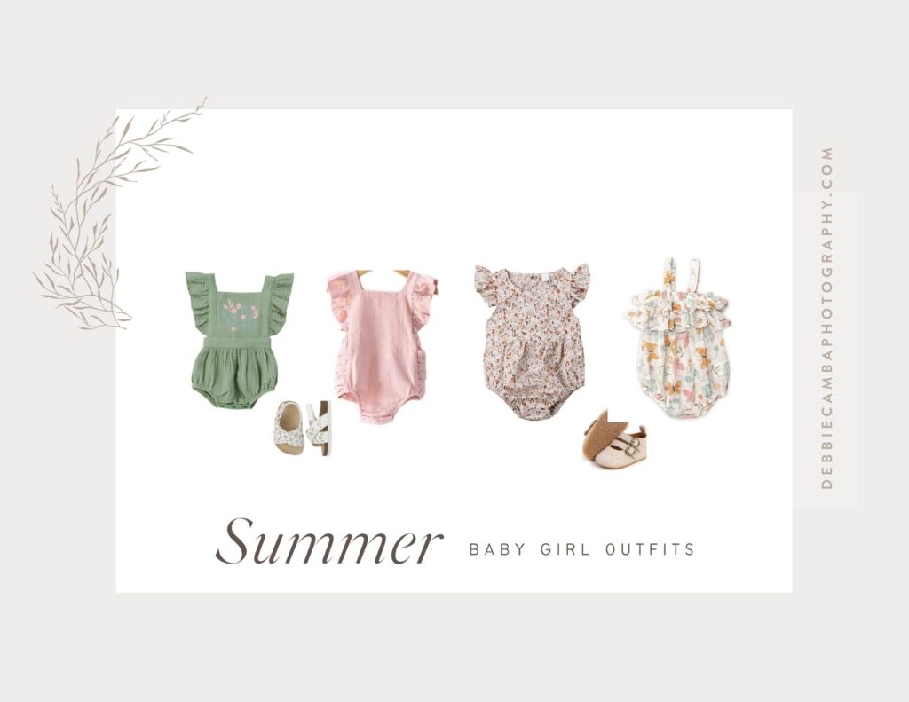 Baby girl outfits and rompers for summer photos in NJ