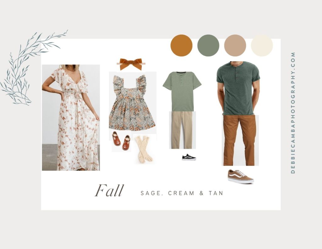sage, cream and tan for fall photos