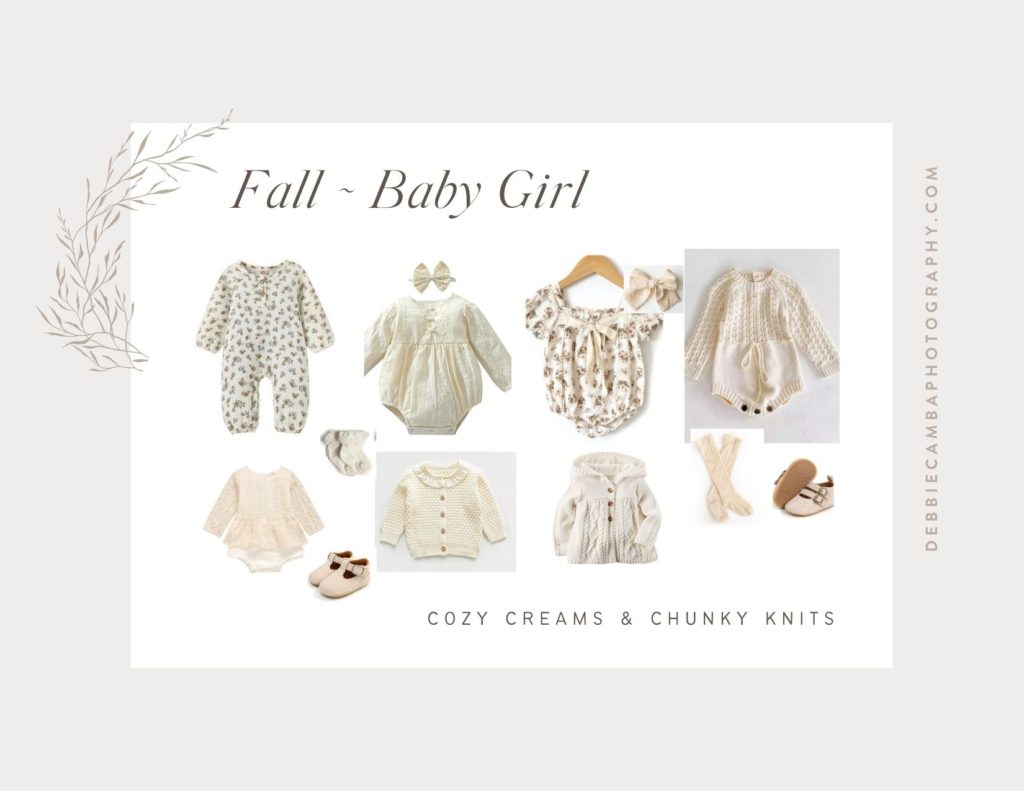 baby girl outfits for fall photos -creams and ivory