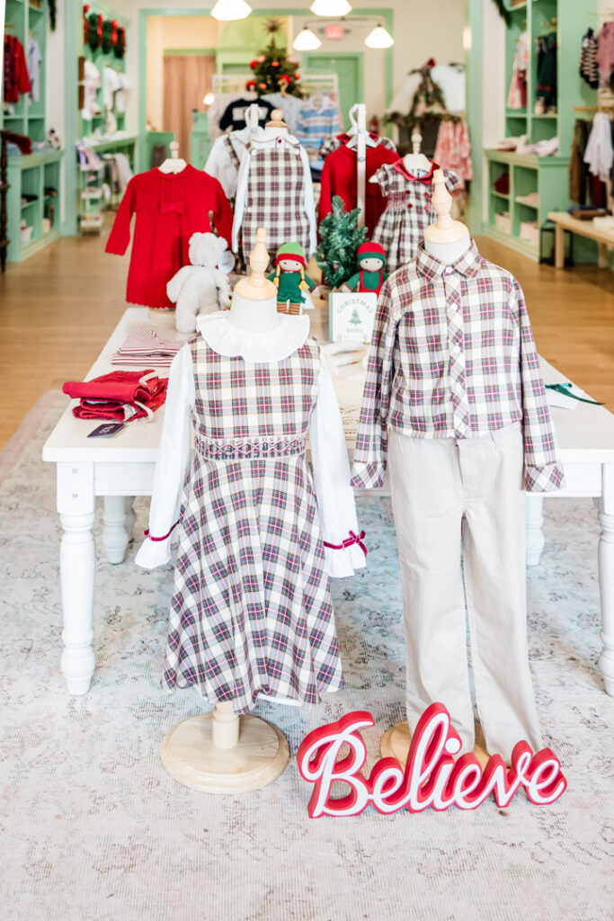 Children's Christmas outfits at Wildflowers Boutique in Madison, NJ