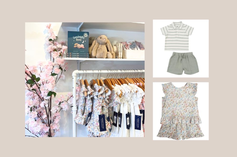 Spring baby girl and boy outfits at Max & Luna, Cranford NJ