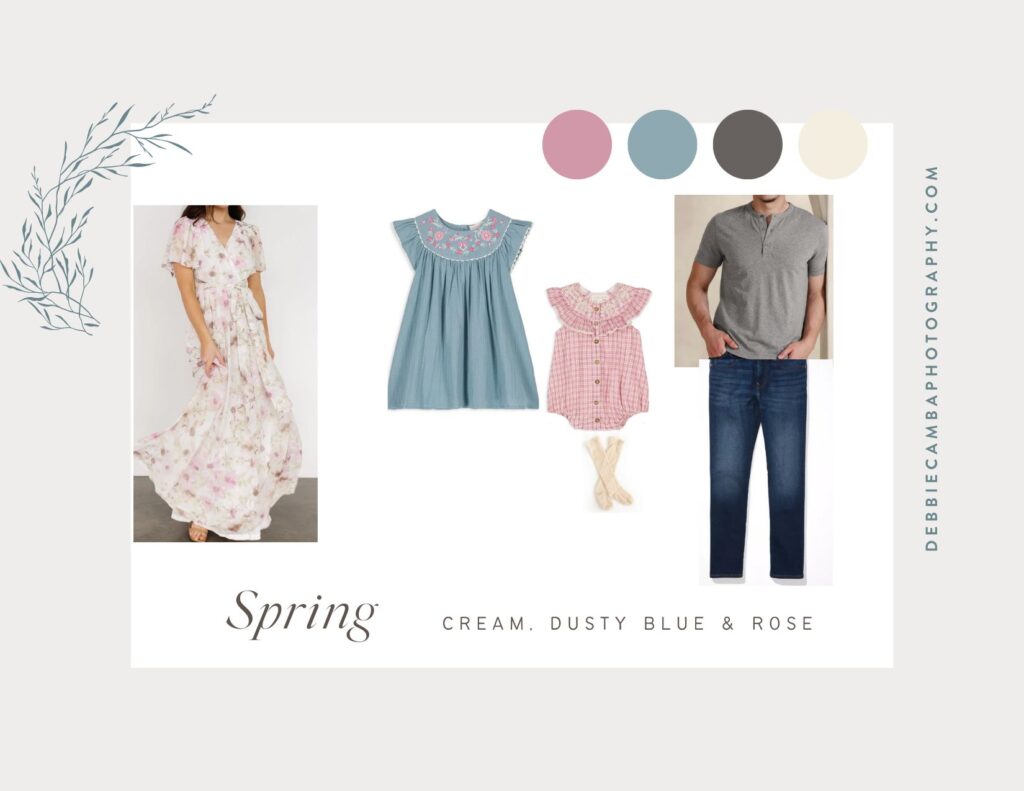 what to wear for spring photos in NJ style board