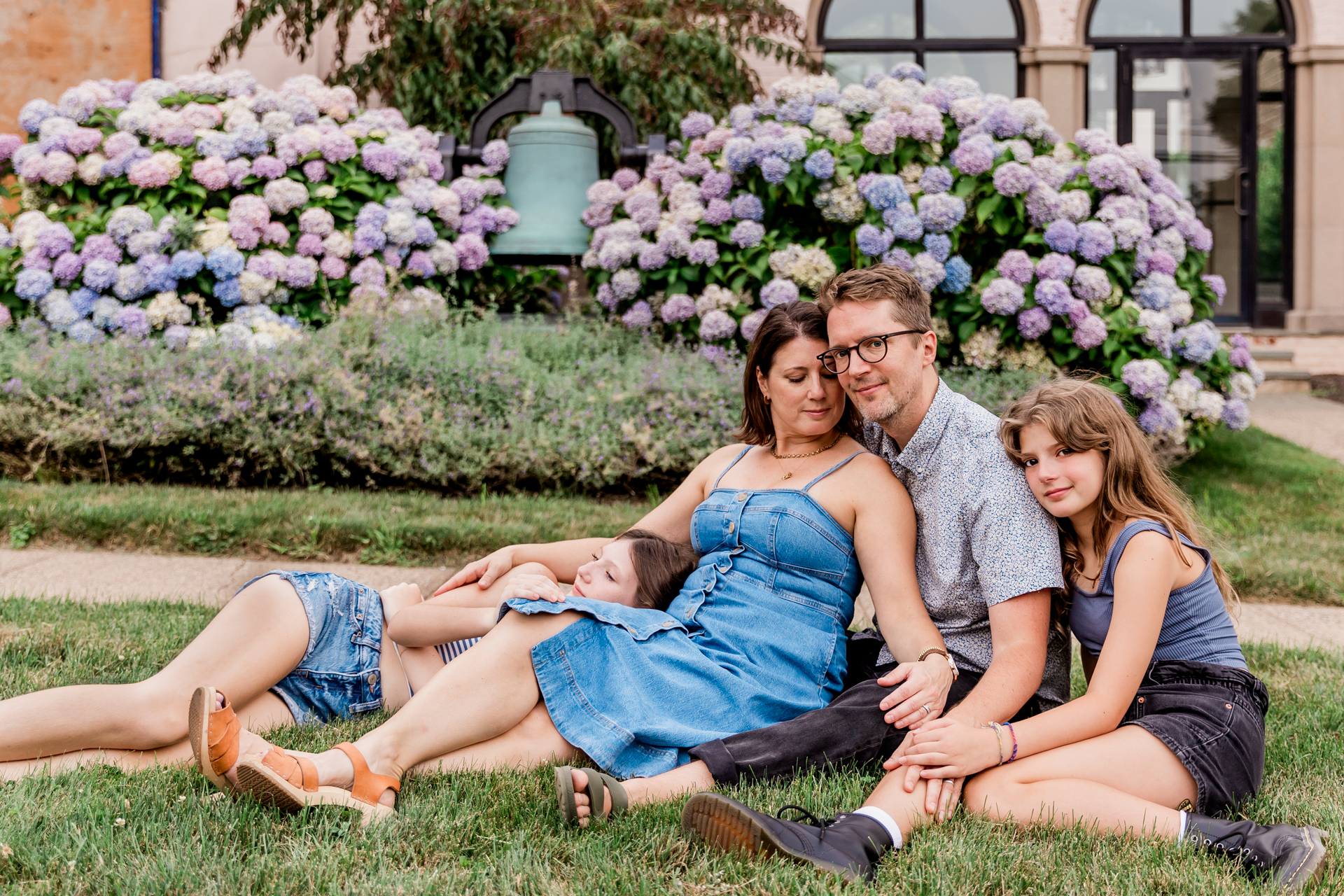 Family Photoshoot with Teens in Downtown Madison NJ