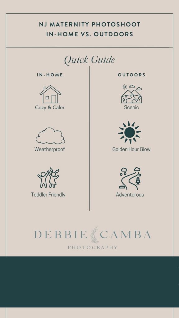 In-home vs. outdoor maternity shoot - quick guide